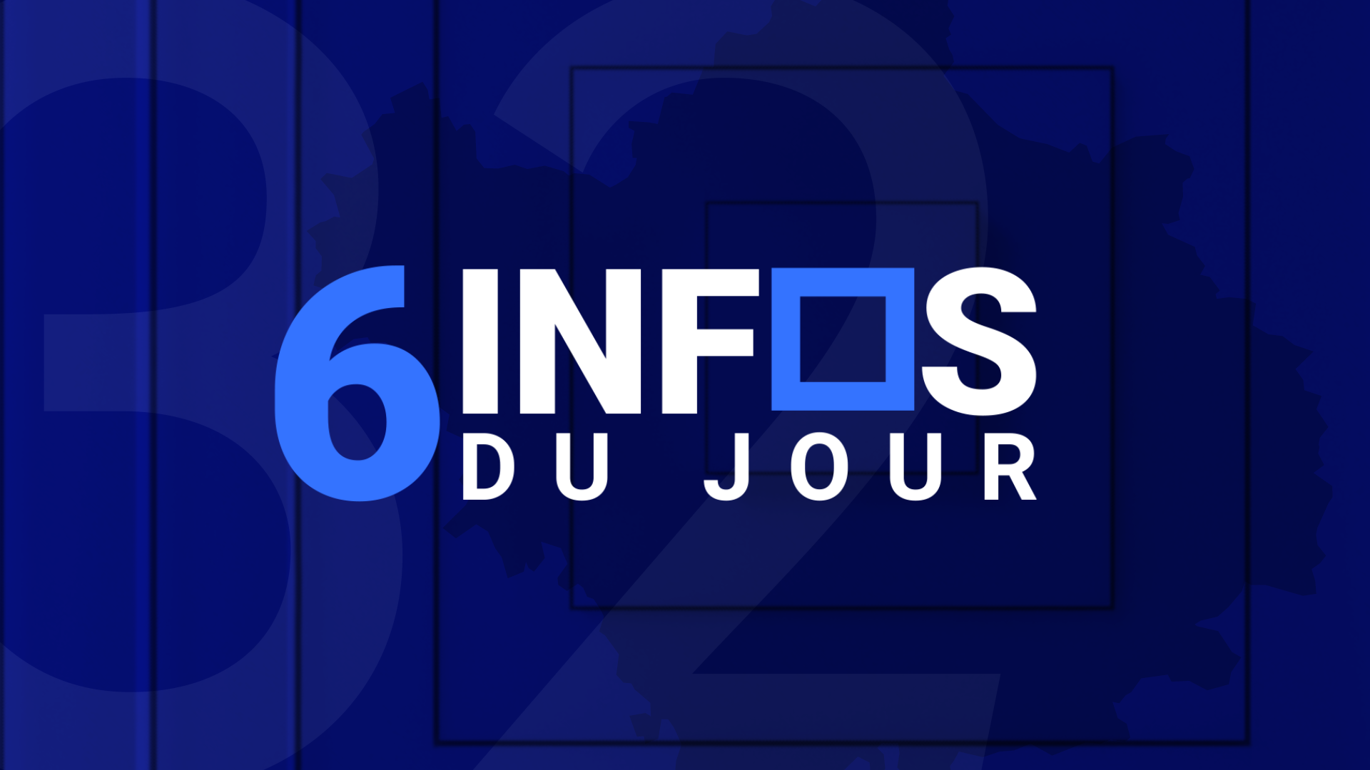 Visuel de l’émission 6 Infos du Jour sur fond bleu avec carte de l’Aube, actualités locales Canal 32.