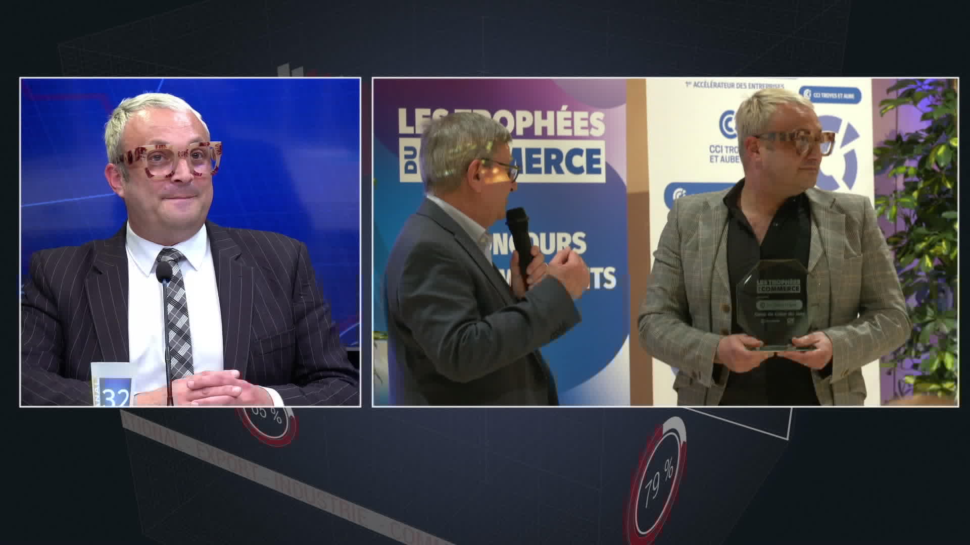 William Arlotti et intervenants lors de l'émission Réussites le mag à Troyes